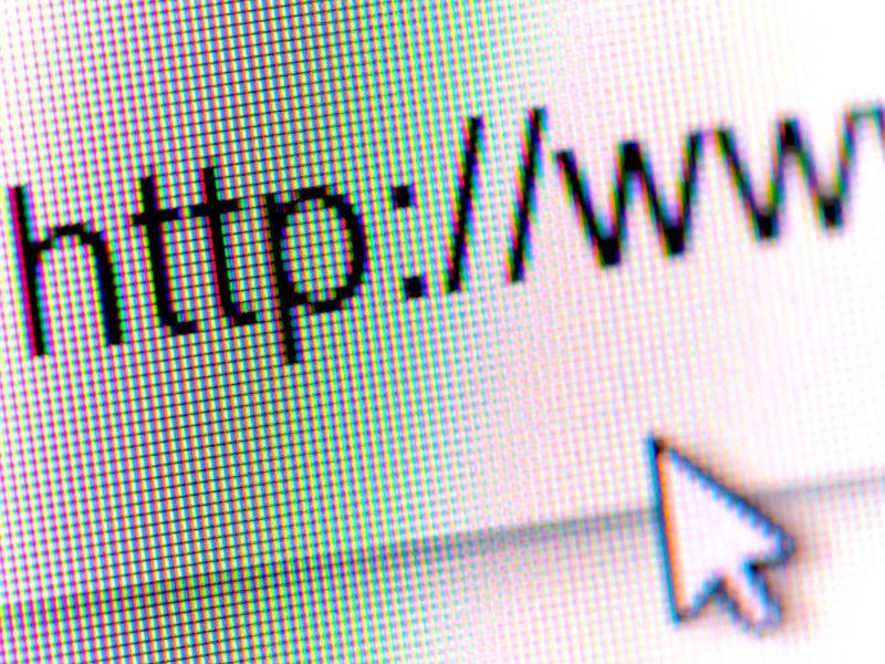 Computer screen showing a small section of a website url, highlighting 'www.'
